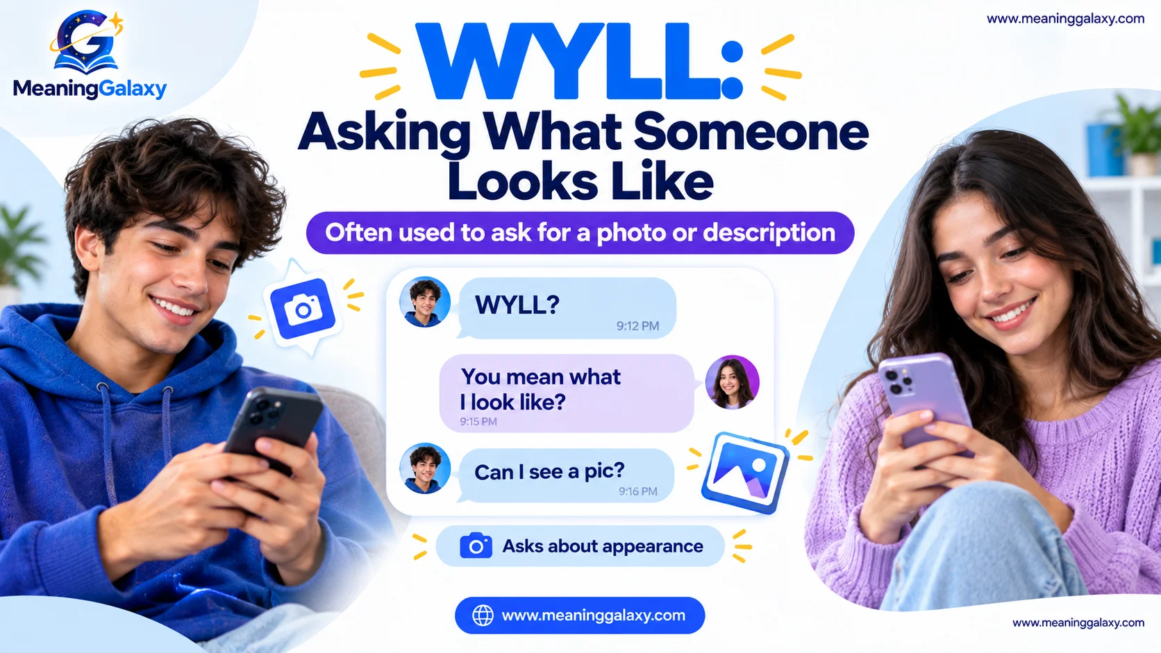 WYLL used to ask what someone looks like or request a photo